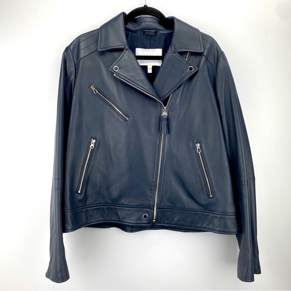 10 Crosby Derek Lam Jackets & Blazers - Derek Lam 10 Crosby Lamb Leather Jacket in Navy size XXL